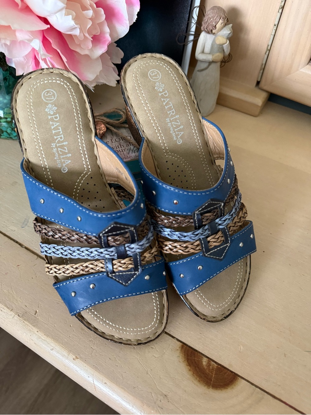 Patrizia Blue Braided Slide Mules